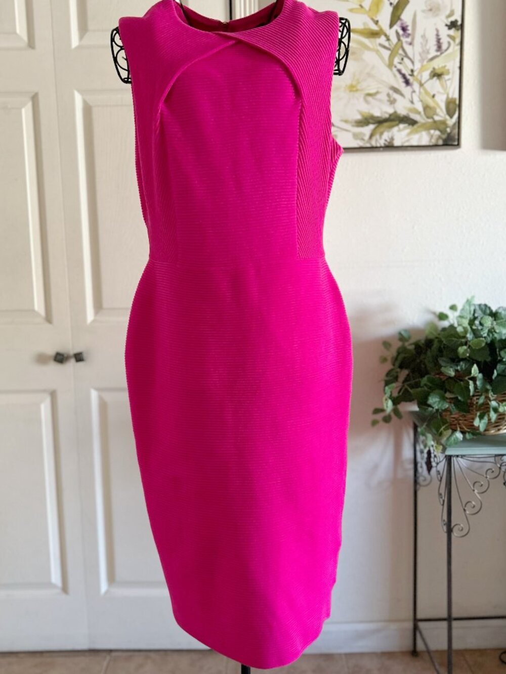 Ted Baker London Fuchsia Sculpted Sheath Dress